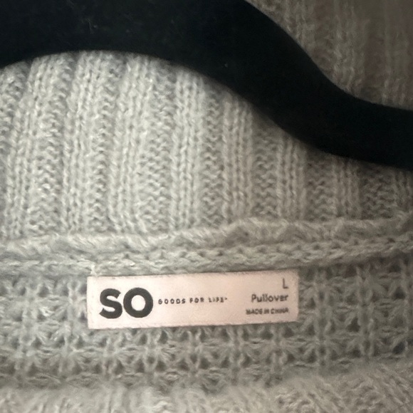 SO Gray and White Striped Cowl Neck Sweater - Picture 5 of 8